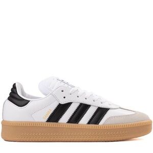 Adidas White and Black Sneakers with Gum Sole